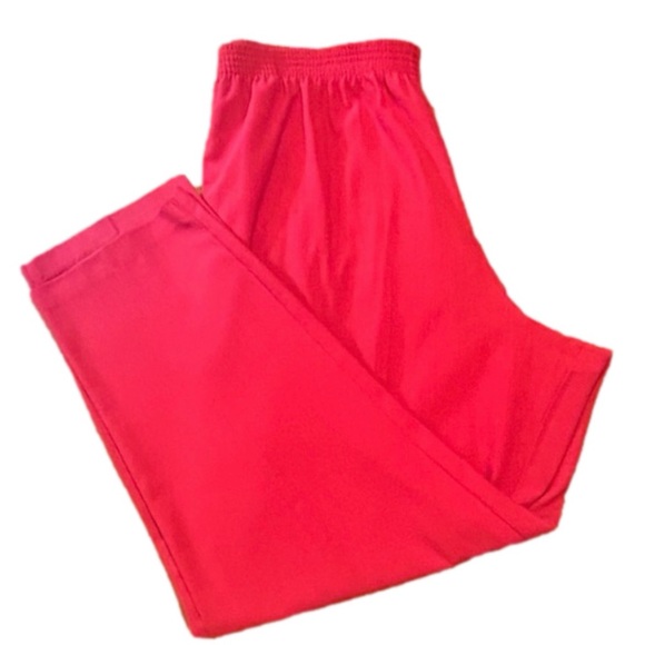 1X CM Shapes red Calcutta Crinkle wide leg pull on pants with pockets - Picture 5 of 12